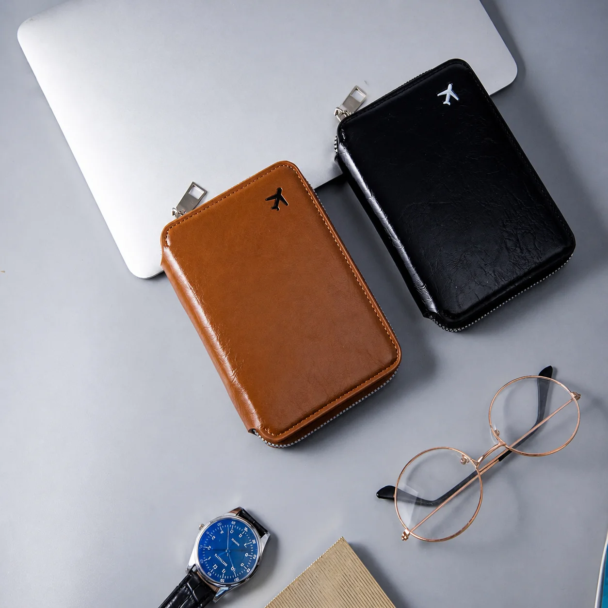 Passport Card Holder Oil Wax Pu Leather Passport Holder Travel Document Holder Minimalist For Sim Card Storage International