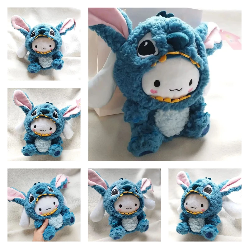 Sanrio Kuromi Cute Plush Doll Cinnamoroll Cosplay Stitch Toys Cute Anime Dolls Cartoon Pillow Room Decoration Girl Birthday Gift