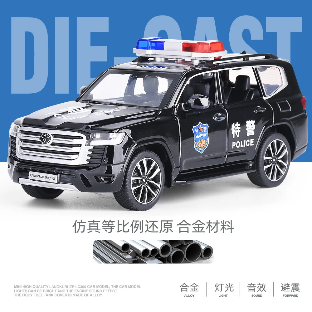 1:32 LC300 Police Car Alloy Model Ornament Toy Gift Diecast Alloy Car Model Collectible