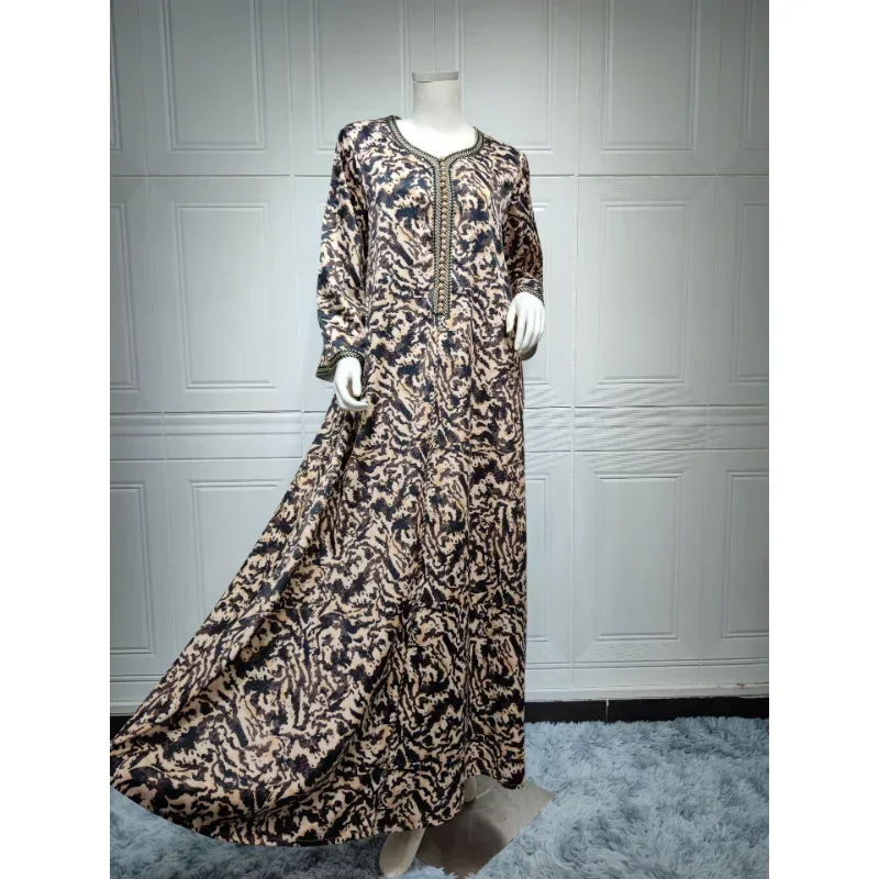 Été Arabe Abaya Robe Musulmane Floral Femmes S-XXL Code