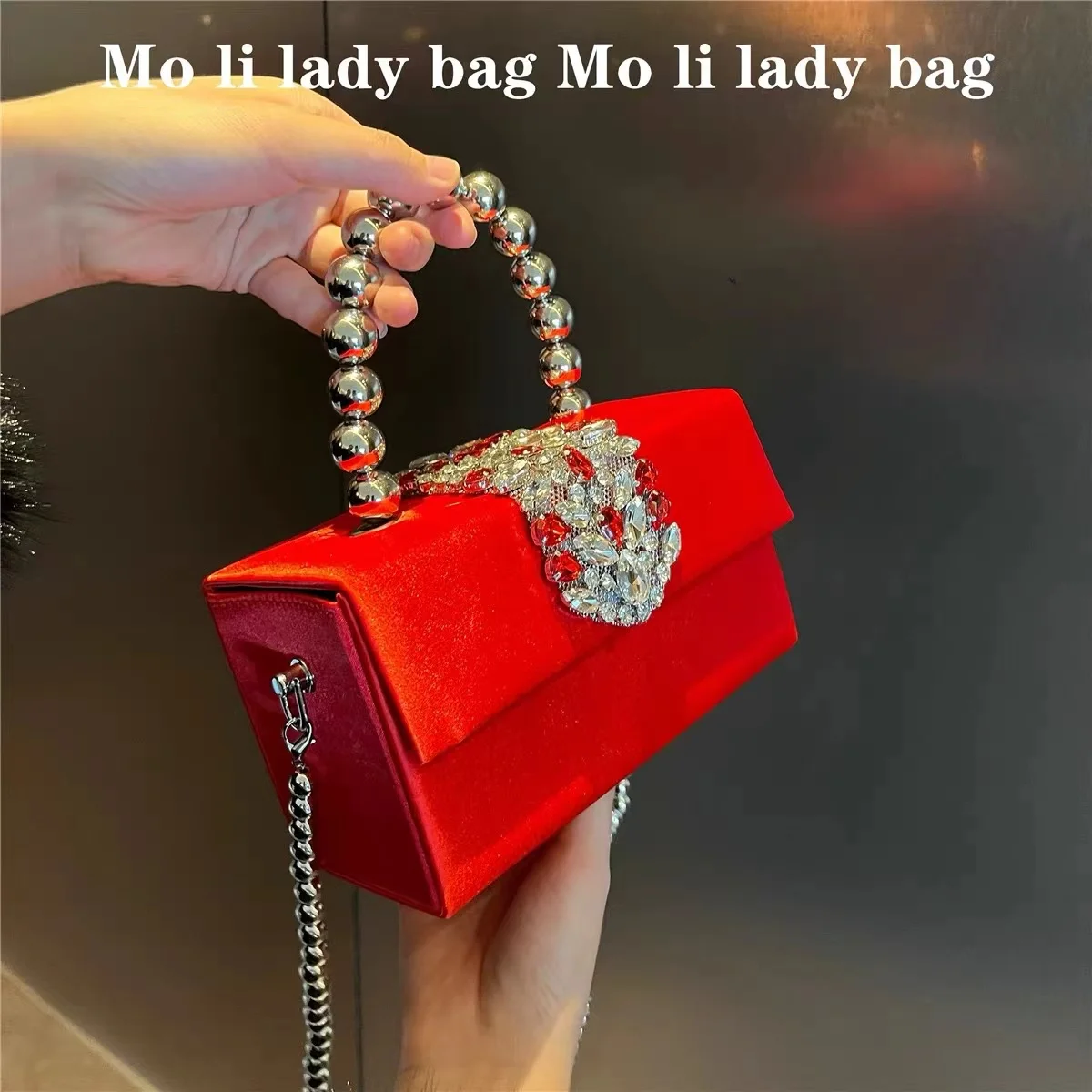 Women Satin Handbag Luxury Square Bag Crystal Shiny Rhinestones Diamond Evening Bag Wedding Party Clutch Purse Crossbody Bag