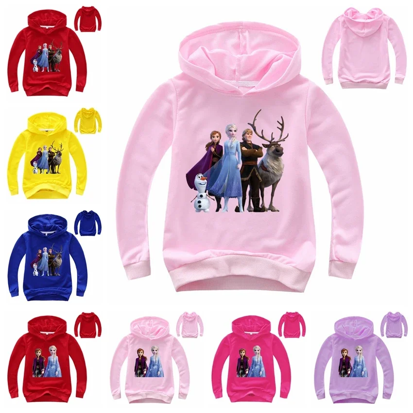 

Cartoon Frozen Elsa Anna Hoodies Kids Sweatshirt Girls Baby Boys Costume Clothes Teen Sport Outfits Long Sleeve T Shirt Toddler