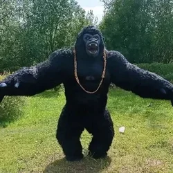 Christmas Real Life Inflatable Gorilla Costume Full Mascot Suit Giant Fur Gorilla Cosplay Fancy Dress Events Party No Battery