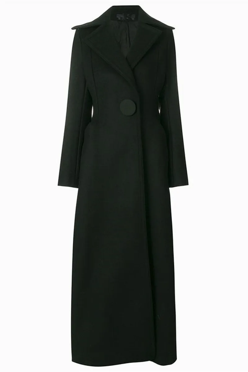 Manteau Long en cachemire noir pour femmes, veste d'hiver épaisse, sur mesure, chaude, robe de bal formelle, Trench Coat, 1 pièce