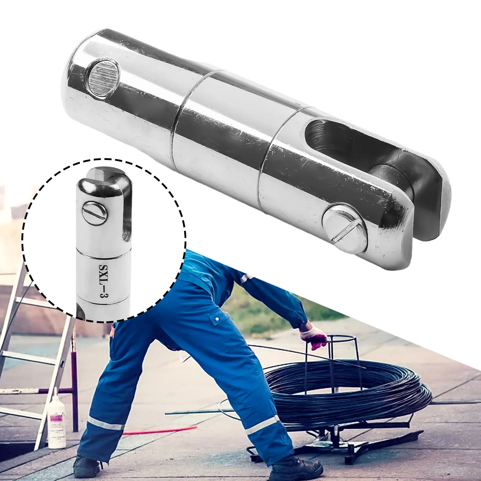 

Rotary Connector Made of Alloy Steel for Wire Ropes Suitable for Power Transmission and Underground Cable Traction