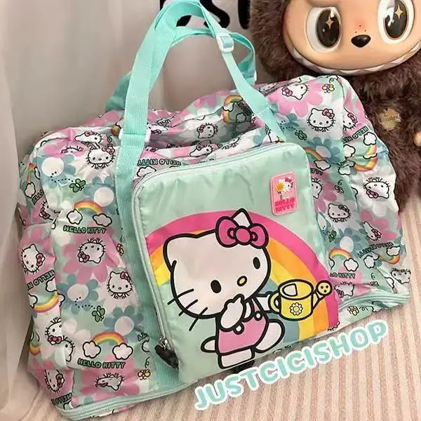 

Sanrio Hello Kitty New Lightweight Nylon Luggage Storage Bag Trend Large Capacity Travel Bag Harajuku Japanese Style Folding Bag