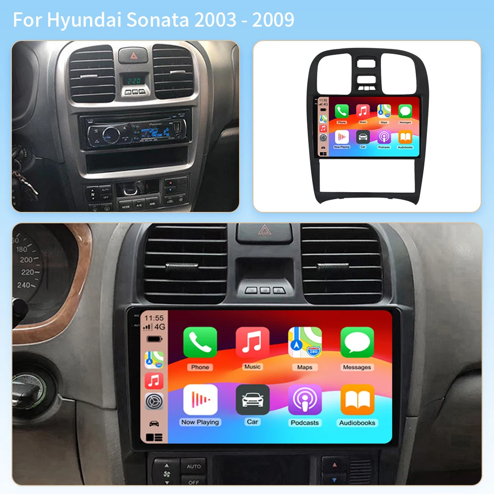 Android 16 For Hyundai Sonata EF 2001 - 2012 Car Radio Navigation GPS Auto Wireless CarPlay Lntelligent Multimedia Touch Screen