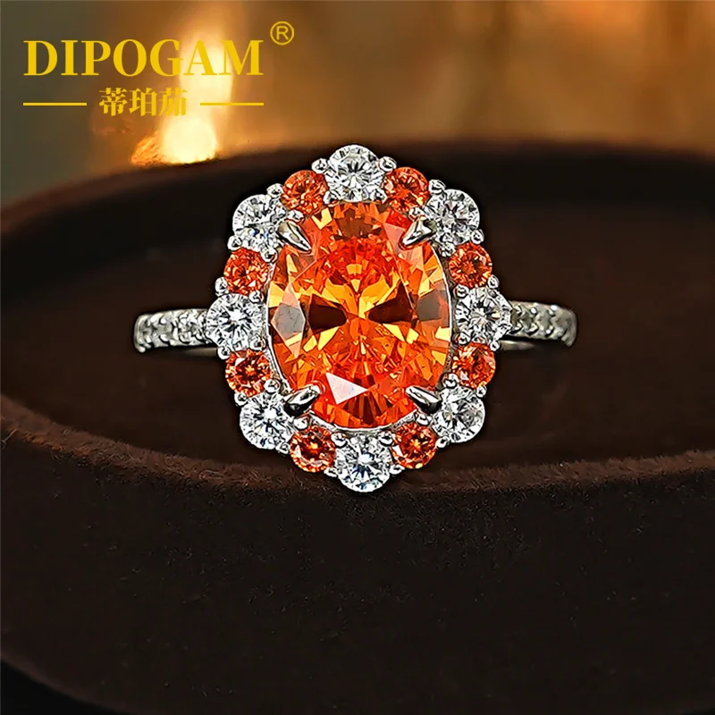 

Кольцо Fanta Orange с выращенным драгоценным камнем, полностью точной огранки, из серебра 925 пробы, ювелирный набор, новая модель, красочные драгоценные камни, аксессуар