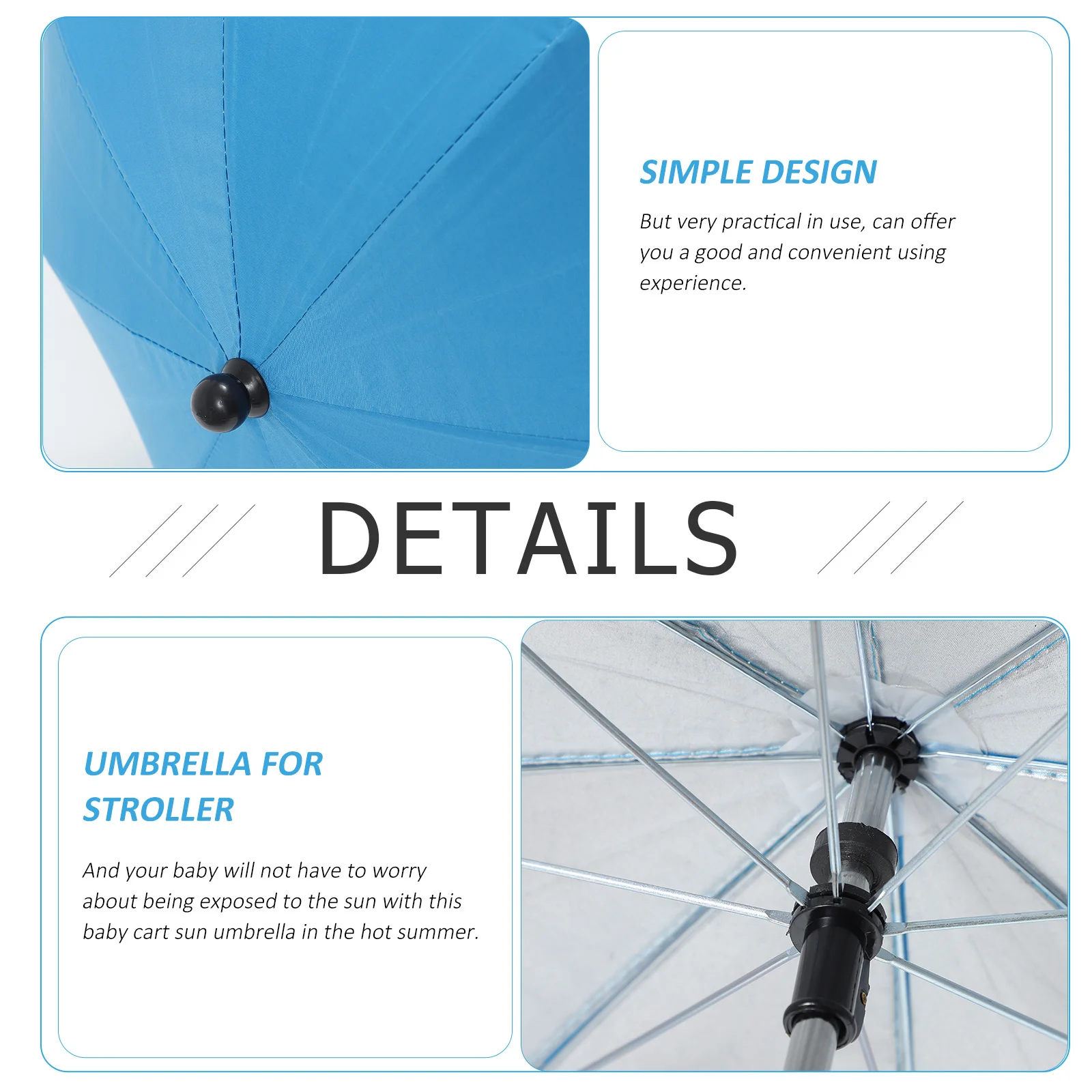 Paraguas para cochecito de bebé, paraguas con abrazadera portátil con Clip para silla de cochecito, parasol, accesorios para carrito de bebé, accesorios de playa