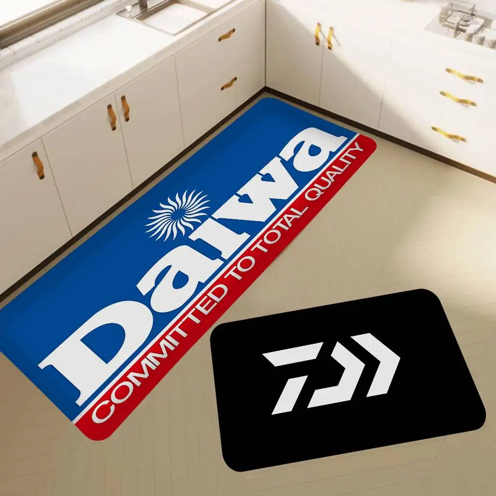D-DaiwaS Fishing Logo Bathroom Mat Retro Multiple Choice Living Room Kitchen Rug Non-Slip Bedside Mats