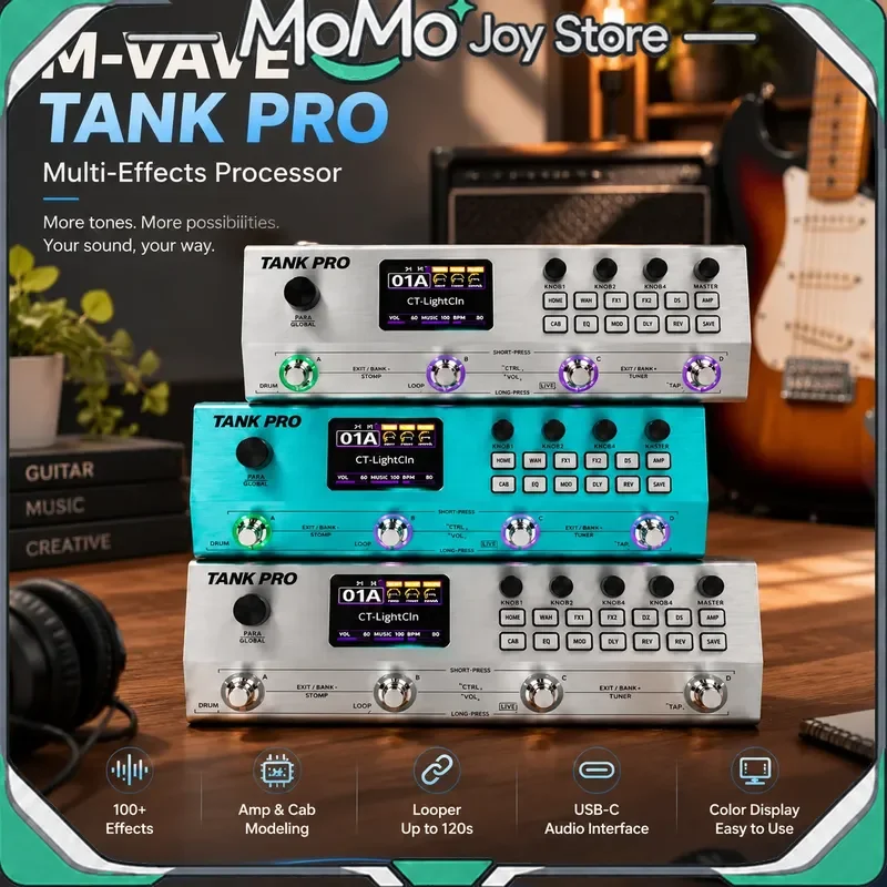M-Vave Tank Pro Guitar Multi Effects Pedal, Ai Modeling & Ir Loader, Otg Recording, Portable Processor For Studio & Stage Use