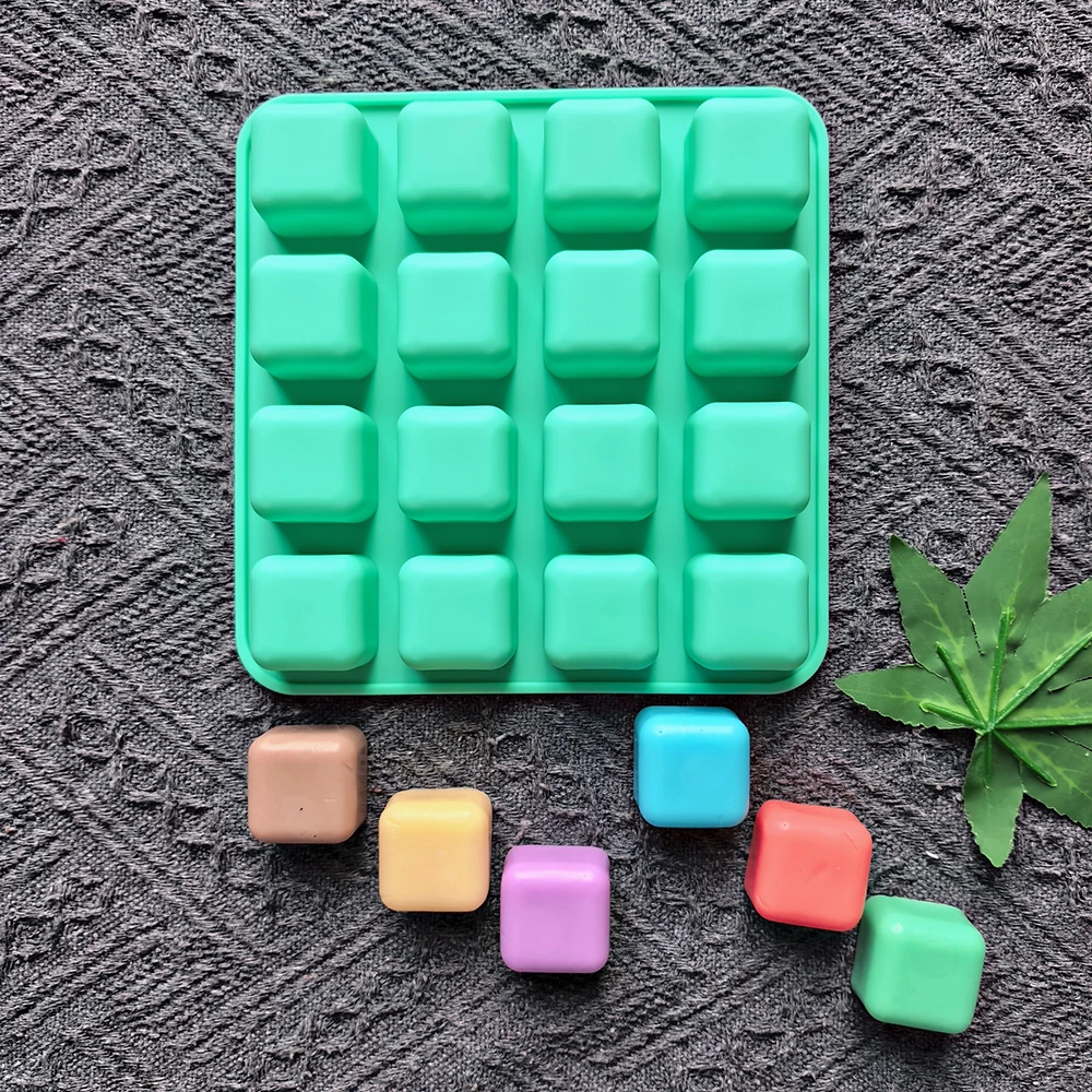 1 قطعة 16 فتحة مربعة الشكل لخبز الشوكولاتة قالب من السيليكون DIY لتزيين كعكة الشوكولاتة والحلوى #1