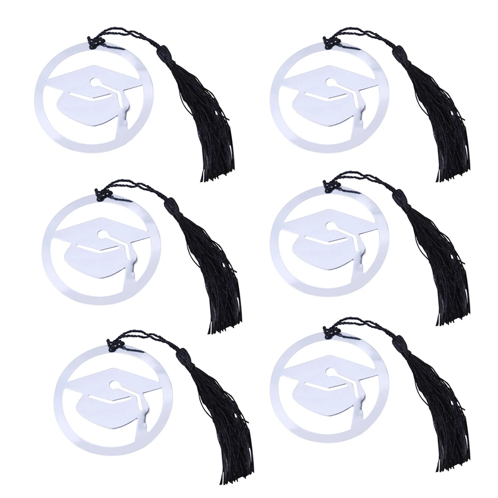

6 Pcs Graduation Hat Decorations Doctor Bookmark Metal Bookmarks Fine for Teen Guys