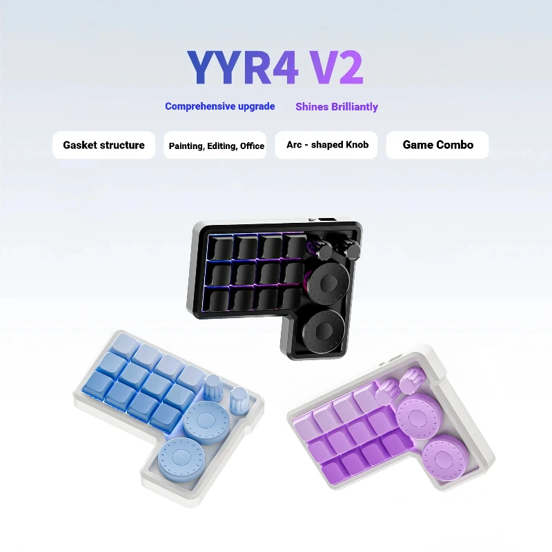 YY42 Second Generation Custom Keypad Gasket Structure Small Macro Keypad For Drawing Photo Editing Illustrators Video Editors