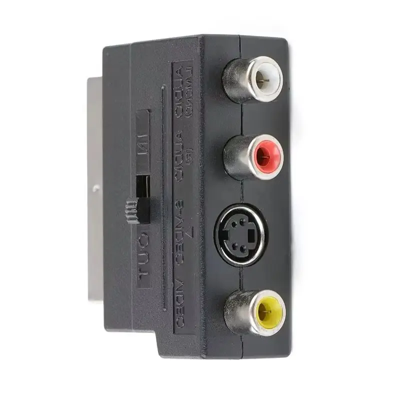 Composite RCA SVHS AV TV Audio Converter RGB Scart To 3 RCA S-Video Adapter for Video DVD Recorder TV Television Projector