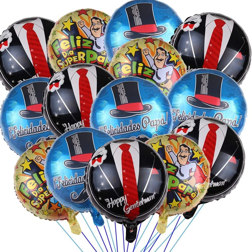 Vatertag Folienballons Partydekorationen - 12 Stück Happy Father's Day Bester Papa Aller Zeiten Partydekorationen Ballon