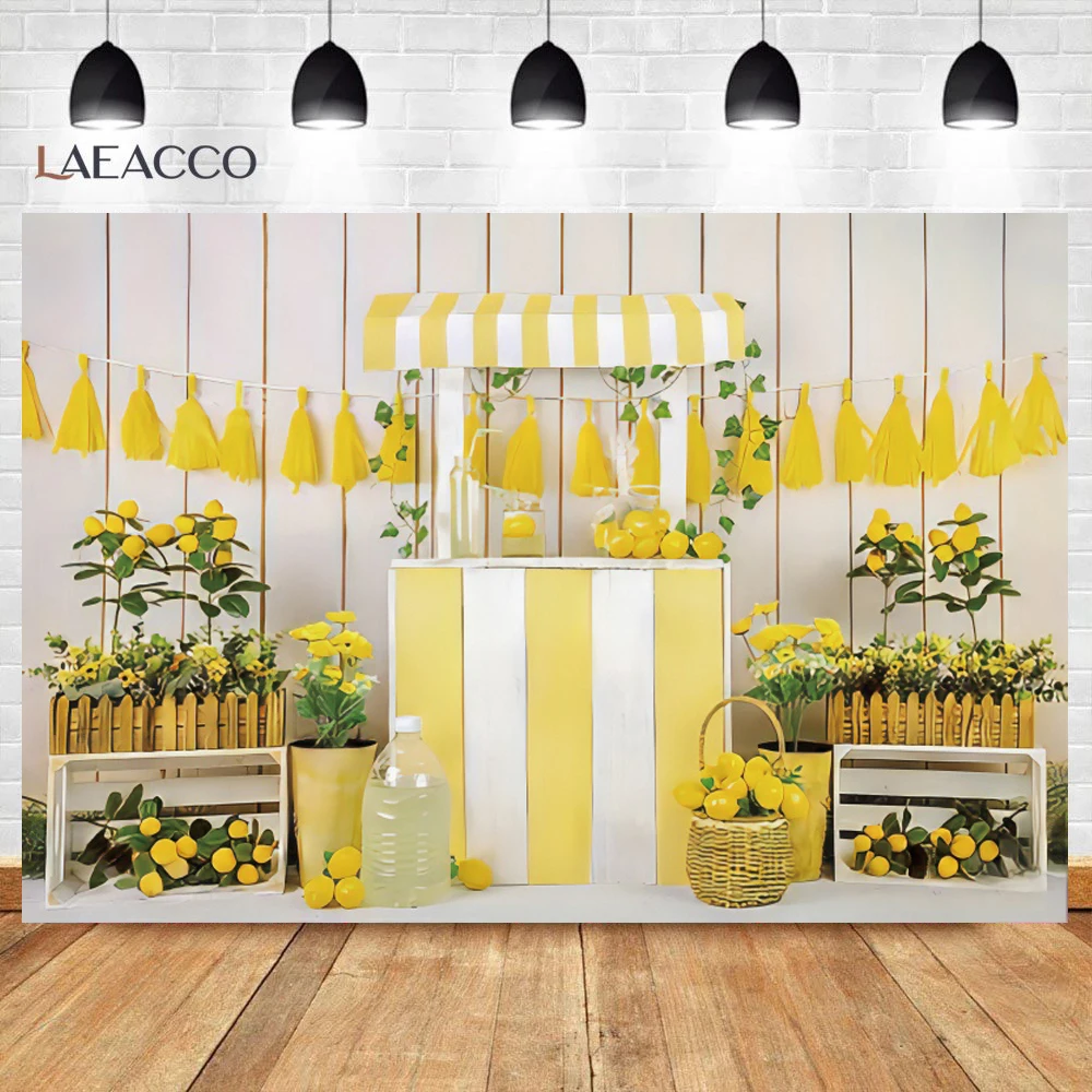 บูธเลมอนสำหรับฤดูใบไม้ผลิร้าน1st ผลไม้สำหรับเด็กใช้อาบน้ำวันเกิดปาร์ตี้ถ่ายภาพบุคคลพื้นหลังสตูดิโอถ่ายภาพ