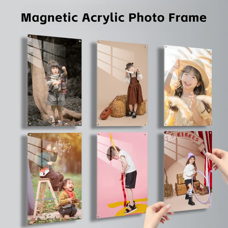 Einfacher magnetischer Bilderrahmen im A3-A4-Format, transparent, schwimmender Posterrahmen für Büro, Schreibwaren, Desktop-Display, Kunst-Dekor, Geschenk