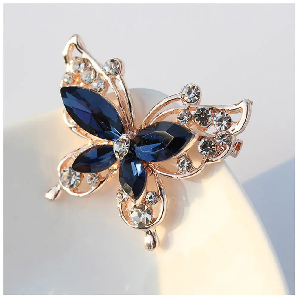 Beauty Sweater Clothing Accessories Wedding Alloy Butterfly Brooch Pins Rhinestone For Women|Girls