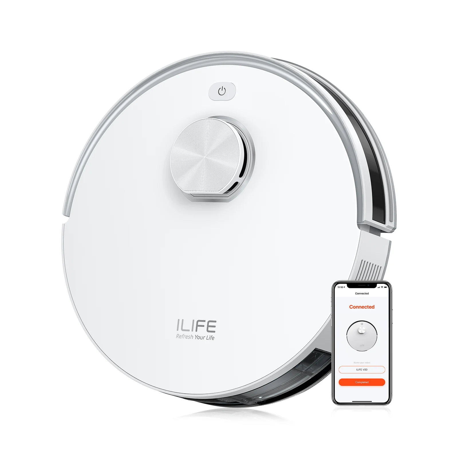 Aspiradora robot ILIFE V30, navegación láser, succión de 10000 Pa, hasta 150 minutos de autonomía, control por aplicación, limpieza
