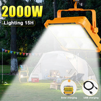 New Rechargeable Solar Camping Light Outdoor Portable LED Lamp With Hook Floodlight Solar Powered Super Bright Lantern Emergency