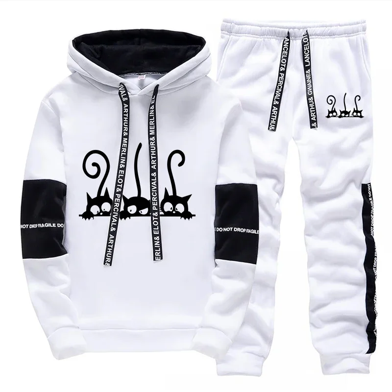 2026 Women's Sweatshirt Set Hoodies+Sweatpants Tracksuit 2 Piece Set Outfits Jogger Bottom Suit Female Pullover Hoodie Sets