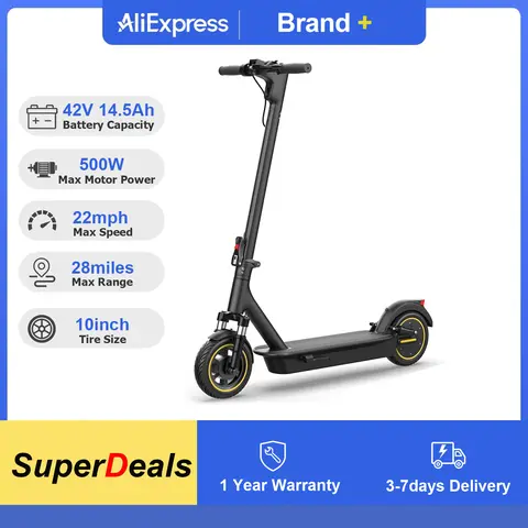 2026 New 10" Adult Electric Scooter 500W Brushless Motor 22Mph Max Speed 28Miles Max Range Double Suspension & Dual Braking Waterproof Smart App Control for Commuting