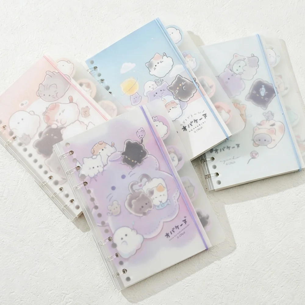 Cartoon Notebooks Creative DIY Handbook Multifunctional Note Books Buckle Loose-leaf Handbook Schedule Book for Study and Office