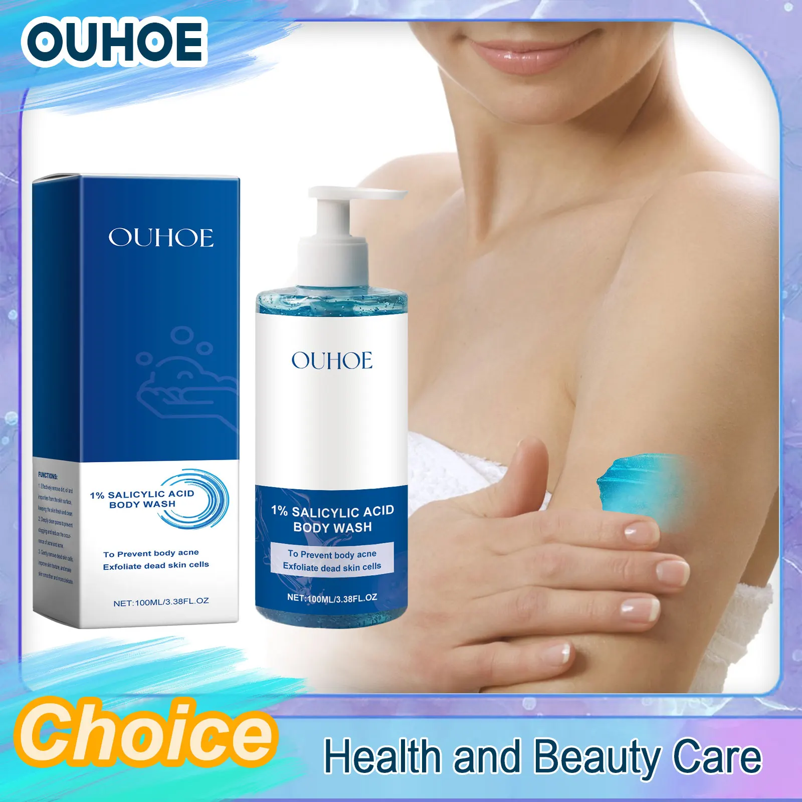 

Salicylic Acid Body Wash Deep Cleaning Acne Brightening Exfoliator Nourish Shrink Pores Bath Shower Gel Repair Chicken Skin Care