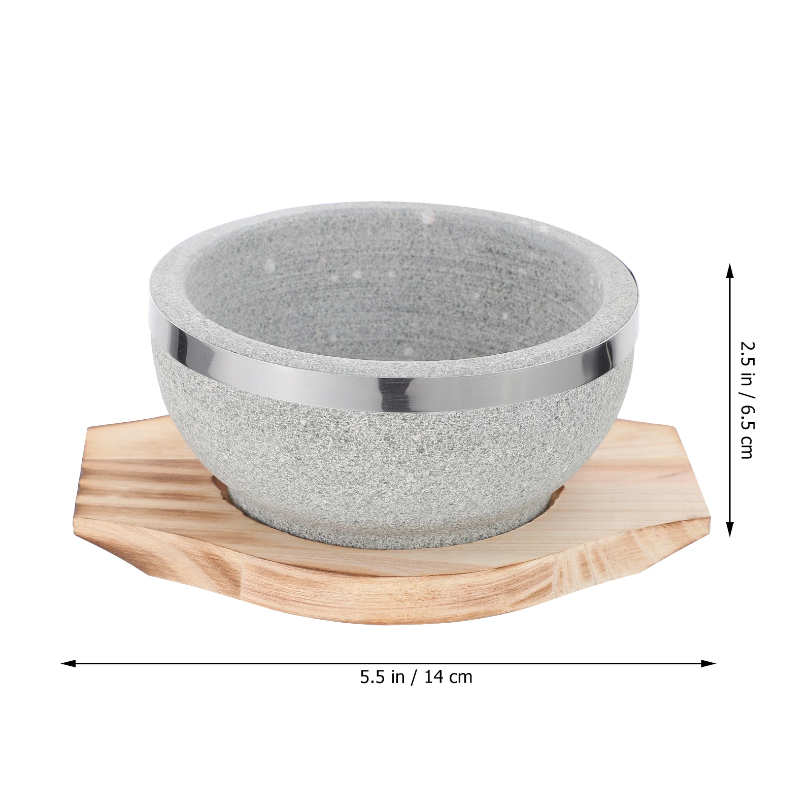 

With Wooden Base Resistant Noodle Hot Rice Korean Bibimbap Food Gift For Birthday Christmas Thanksgiving Stone