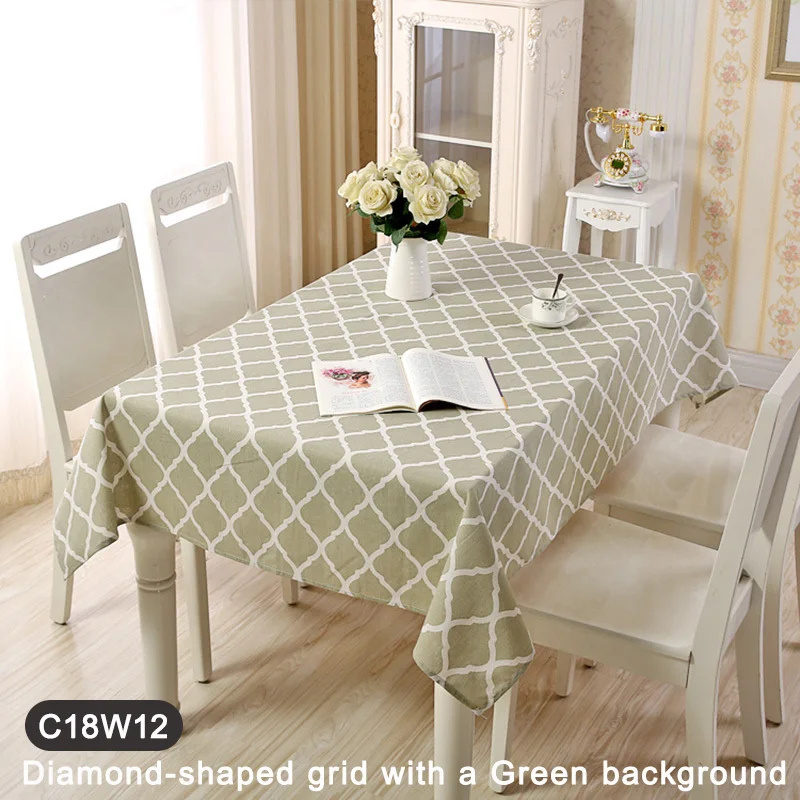 

Прямоугольный чехол для кофейного и обеденного стола, льняная хлопковая клетчатая скатерть с геометрическим рисунком и простотой в деревенском стиле