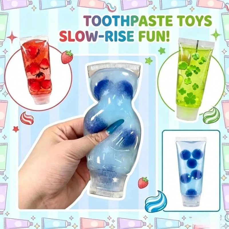 Fruit Filled Maltose Toothpaste Stress Relief Toy Soft Slow Rising Deformable Squeeze Squishy Fidget Sensory Toy