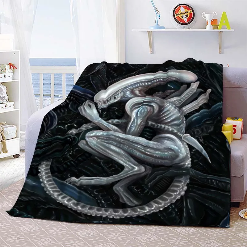 Halloween Alien Vs Predator Horror Blanket Lightweight Comfortable Soft Breathable Ultra Warm Blanket Bedding Travel Bedding