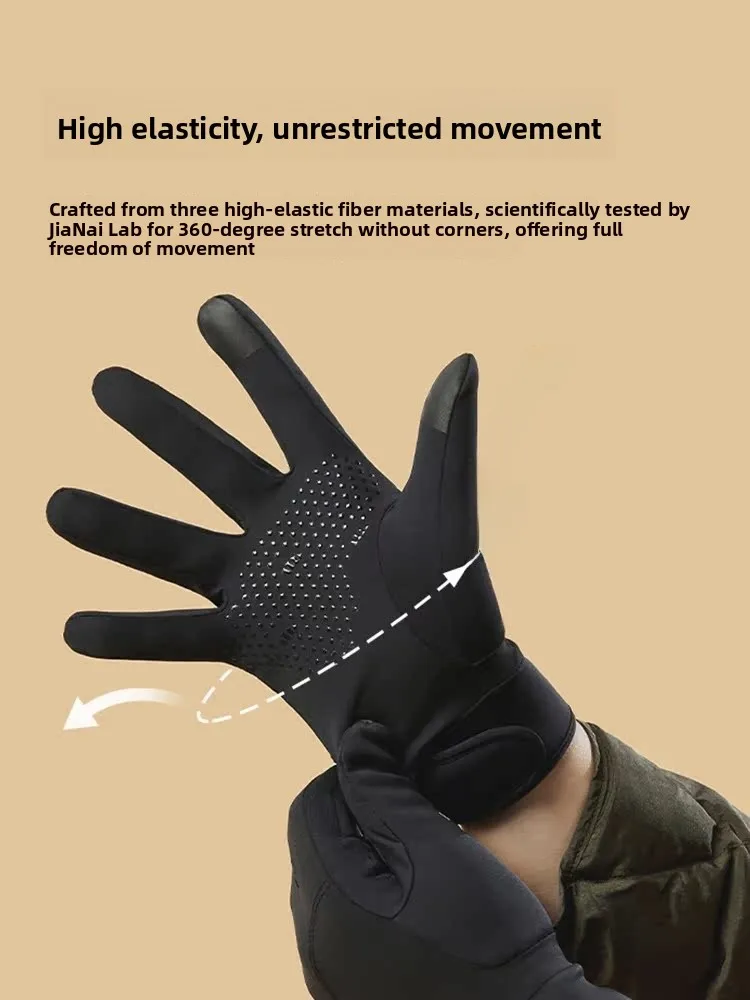 

Thickened Warm Touchscreen Gloves Unisex Winter Driving Skiing Cycling Windproof Outdoor Gloves Banana Leaf WP362 Fingerless ...