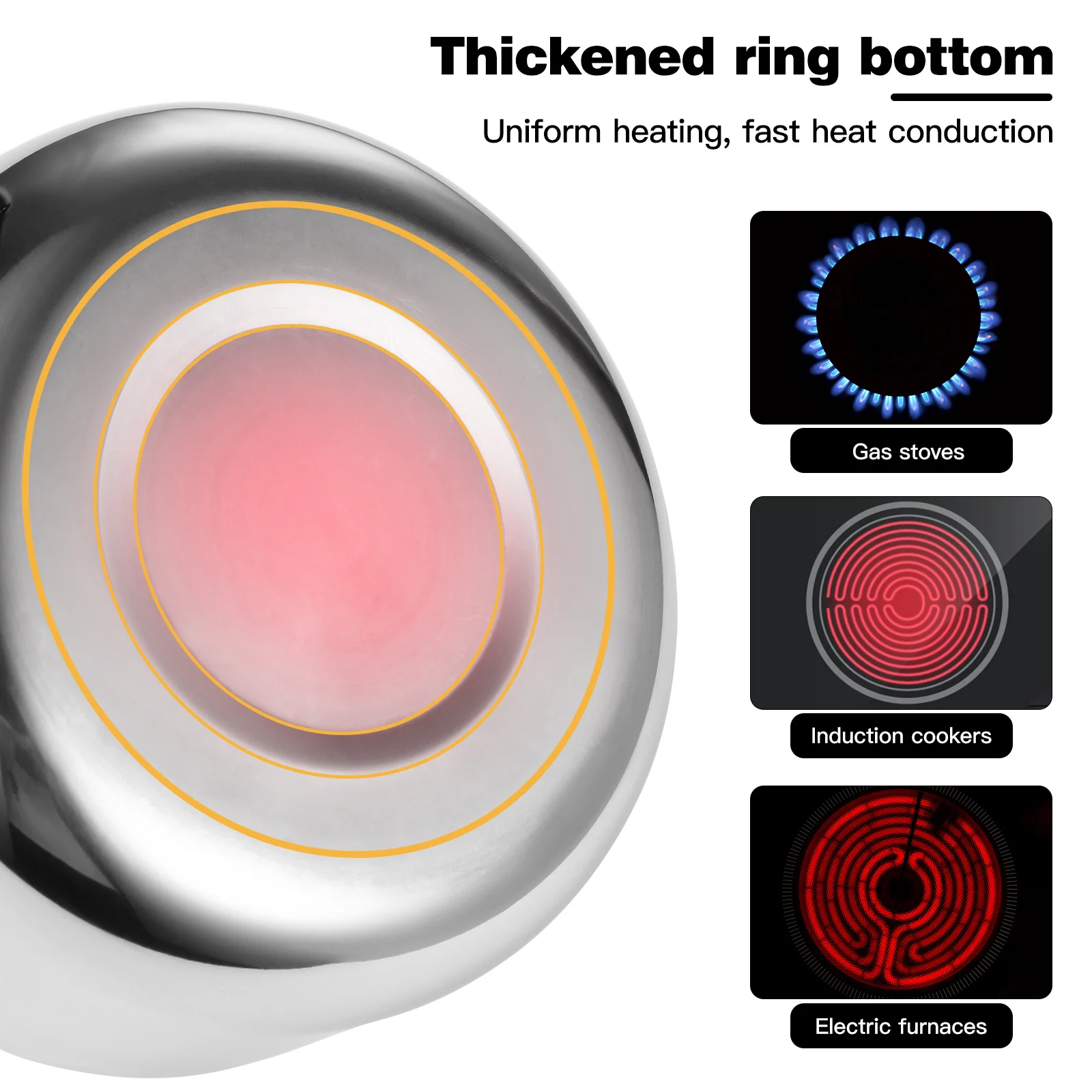 

Stainless Steel Water Kettle Stovetop Tea Kettle Anti-Scald Foldable Handle for Kitchen Home Office Use Compatible with