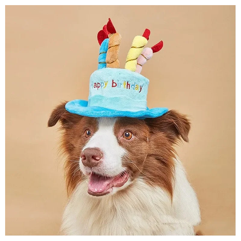 Pet Birthday Hat Adjustable Dog Hat With Colorful Candles Dog Birthday Party Costume Pets Gift Toys for Cats