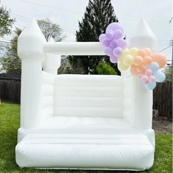 10' x 10' PVC wit springkasteel binnen buiten springkasteel voor kinderen / verjaardagsfeestje / halloween / kerstfeestevenement