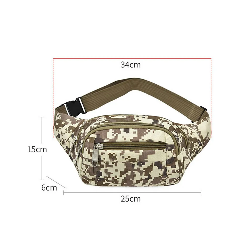 Outdoor Waist Bag Men\'s Tactical Waterproof Molle Camouflage Hunting Hiking Climbing Oxford Mobile Phone Belt Pack Combat Bags