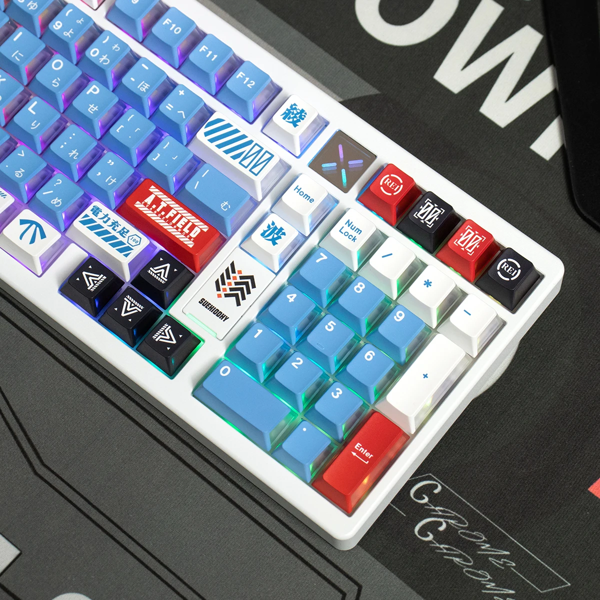 129 Keys PBT Clone EVA Lilith Keycaps Cherry profile Dye-Sublimate Side Transparent Keyboard Caps For Mechanical Keyboard GMK67