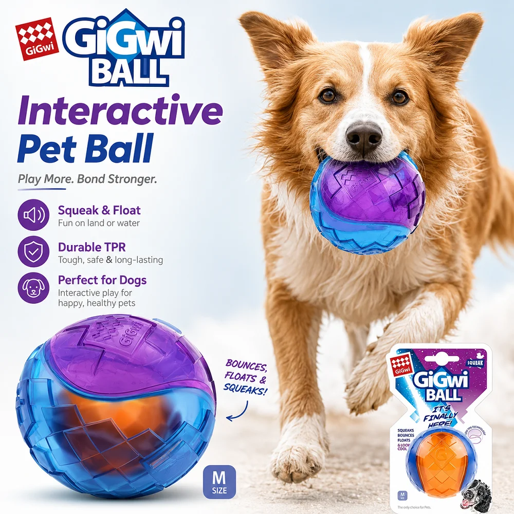 Unzerbrechlicher Gummi-Quietschball für Hunde – Langlebig, Federnd & Robust für Outdoor-Spiele, Perfekt Größe für Kleine & Große Hunderassen – Detail 2