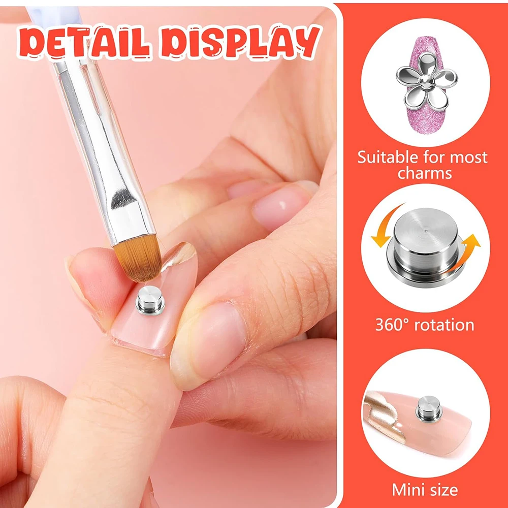 10pcs Rotating Shaft Good Luck Bearing Silver Rotating Nail Charms Design Tools Professional Jewelry Rotate Crafting Accessories