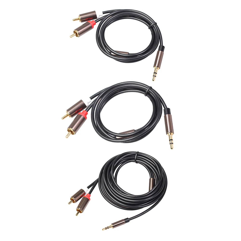 3.5 mm Jack to 2 RCA Audio Cable Adapter 1/8 inch Male to 2RCA Male Splitter AUX Wire for PC Amplifier DVD Speaker 1m 2m 3m