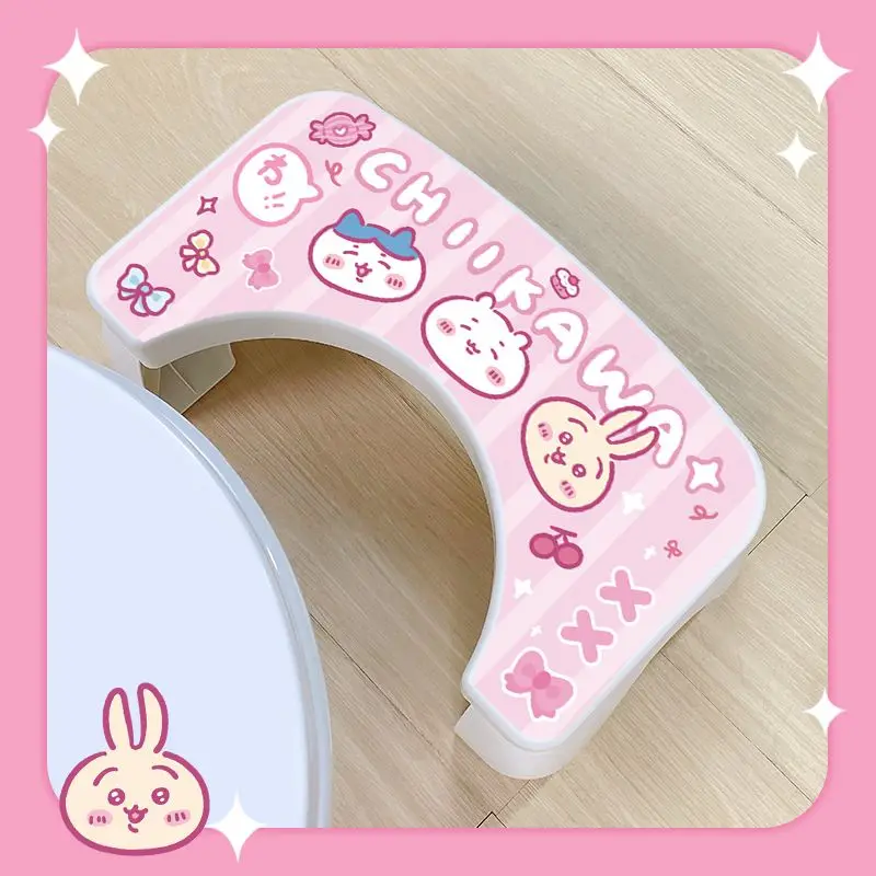 

New Chiikawa Kawaii Anime Footstool Toilet Household Toilet Squatting Tool Foot Cushion Height Increasing Stool Toys for Kids