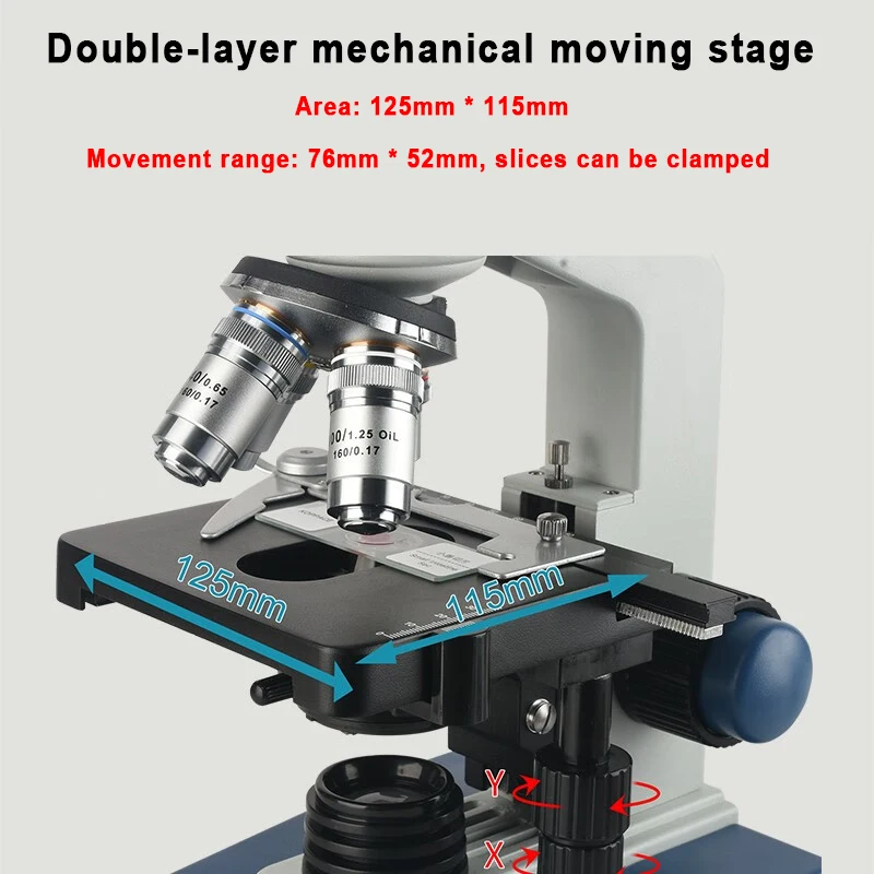WEIAI 1600x Microscope LED Magnifier School Dental Electronic Biological Binocular Microscope for Medical Laboratory