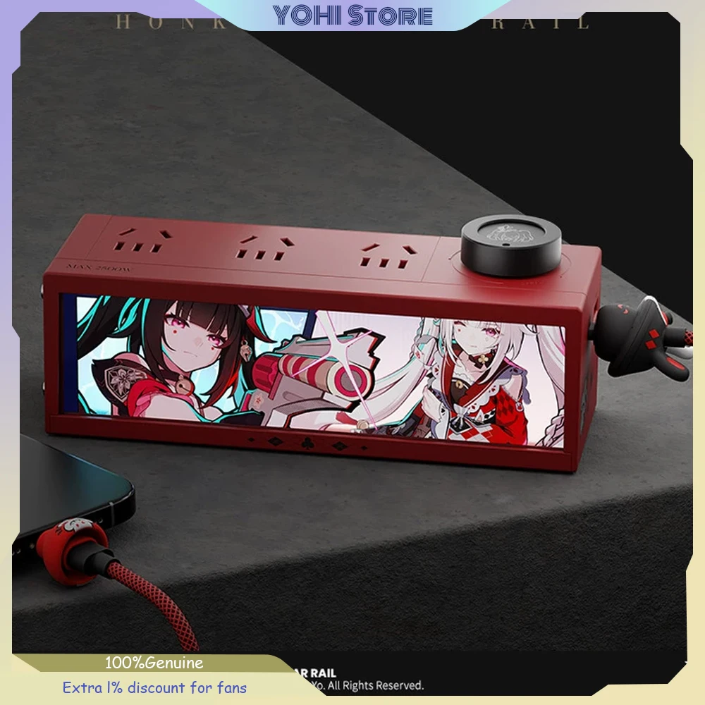Mihoyo Honkai Star Rail Sparkle Series 36W GaN Lighting Power Strip Anime Limited Edition Desktop Charging Socket with RGB Light