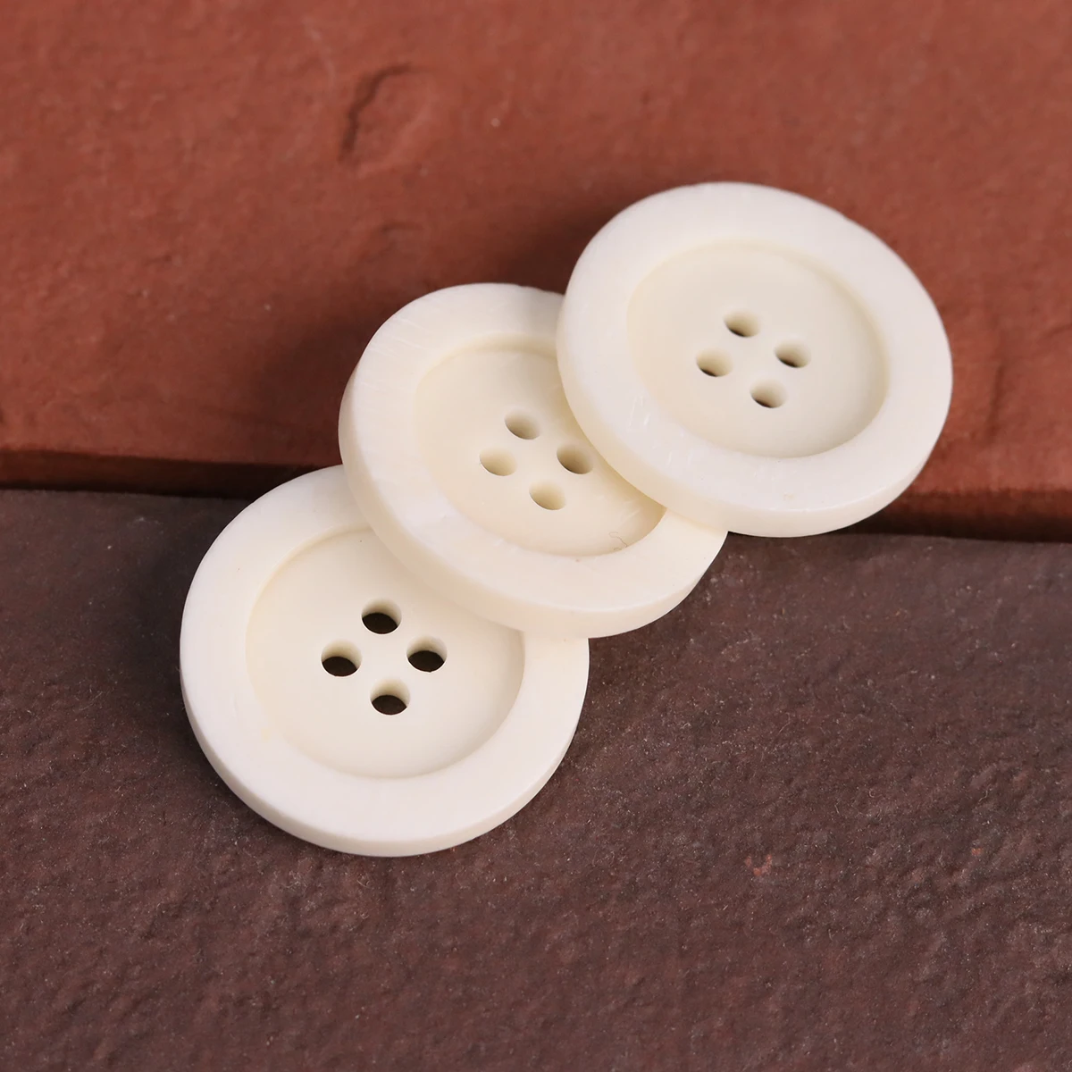 6pcs Frame White Bone Buttons Natural Material Heavy Classic White Buttons For Suit Sewing Accessories Four Hole Chinos Pants