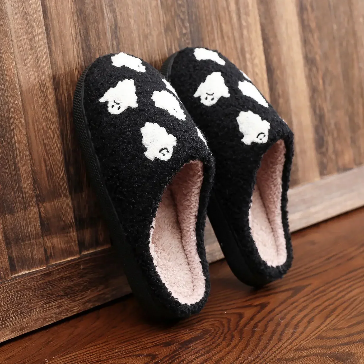 Halloween Ghost Cotton Slippers Home Flat Indoor Scream Slipper Non-slip Thickened Shoes Women Men Skull Slippers Halloween Gift