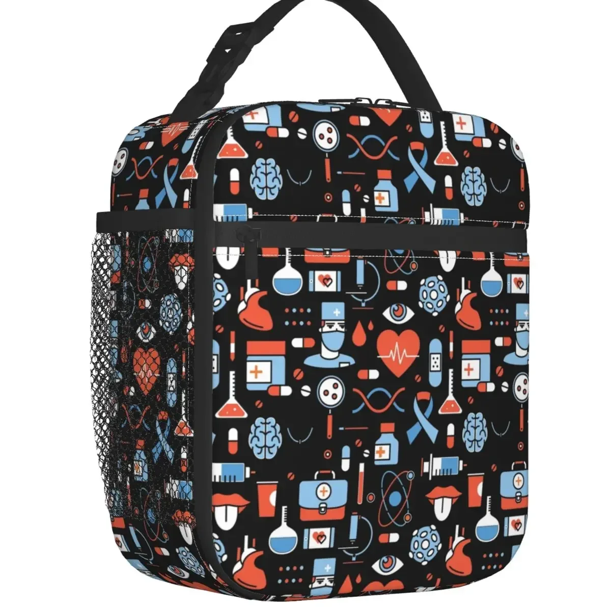 Sac à lunch de dessin animé personnalisé pour hommes et femmes, boîtes à lunch isolées thermiquement, sac d'infirmière, glacière pour l'école des étudiants