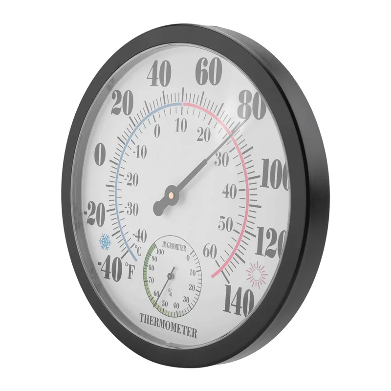 10-дюймовый внутренний наружный термометр/гигрометр для патио, декоративные стенки, батарея не требуется