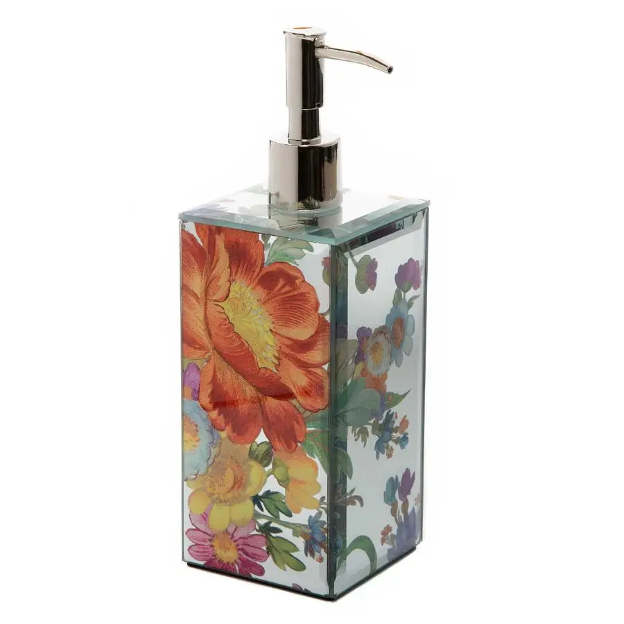 

Pump Dispenser, Decorative Liquid Soap Dispenser for Bathroom or Kitchen, Flower Market Reflections